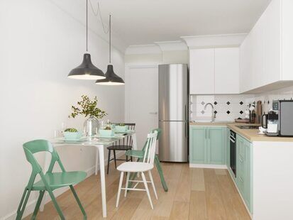 Фото № 4: Дизайн-проект двухкомнатной квартиры 55.7  м² Скандинавский стиль для жилого квартала форум-групп