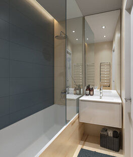 Фото № 3: Дизайн-проект однокомнатной квартиры 37.3  м² Современный стиль проетк выполнен для ЖК 11-й микрорайон