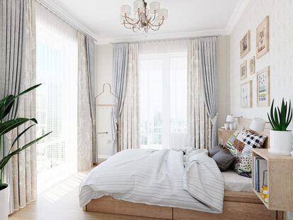 Фото № 5: Дизайн-проект двухкомнатной квартиры 52.21  м² стиль Современная классика для ЖК Стрижи Сити