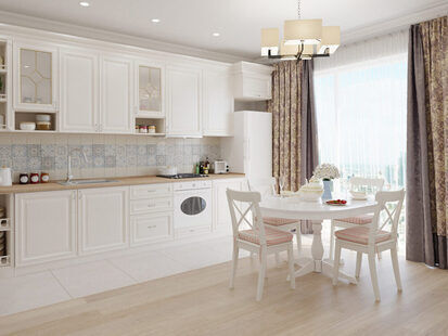 Фото № 4: Дизайн-проект двухкомнатной квартиры 52.21  м² стиль Современная классика для ЖК Стрижи Сити