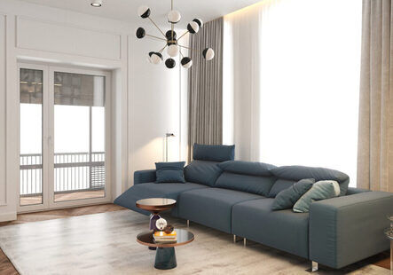 Фото № 4: Дизайн-проект однокомнатной квартиры 43.28  м² Современный стиль для ЖК Стрижи Сити