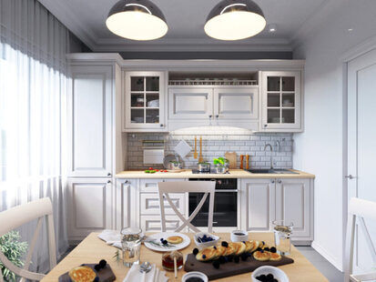 Фото № 2: Дизайн-проект двухкомнатной квартиры 53.0  м² стиль Кантри для ЖК Этто