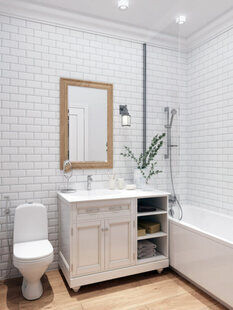 Фото № 3: Дизайн-проект двухкомнатной квартиры 53.0  м² стиль Кантри для ЖК Этто