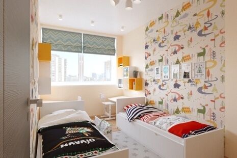 Фото № 3: Дизайн-проект трехкомнатной квартиры 55.17  м² Стиль Современный для ЖК Московский