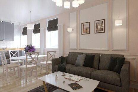 Фото № 4: Дизайн-проект трехкомнатной квартиры 55.17  м² Стиль Современный для ЖК Московский