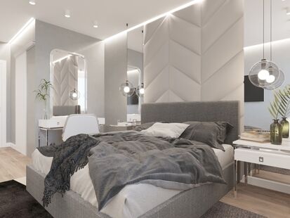 Фото № 5: Дизайн-проект двухкомнатной квартиры 76.59  м² Стиль Контемпорари для ЖК Московский