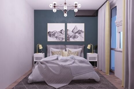 Фото № 1: Дизайн-проект однокомнатной квартиры 45.52  м² Эклектика для ЖК Московский