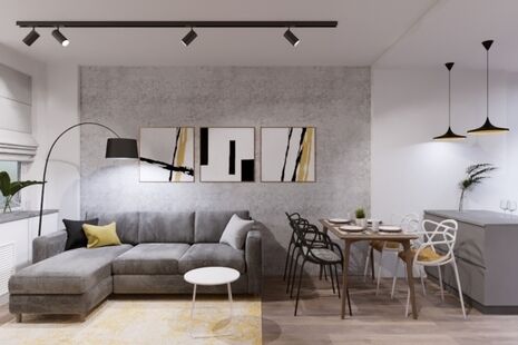 Фото № 3: Дизайн-проект однокомнатной квартиры 45.52  м² Эклектика для ЖК Московский