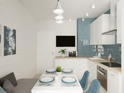 Фото № 4: Дизайн-проект двухкомнатной квартиры 51.7  м² Стиль Минимализм для ЖК Императорские Мытищи