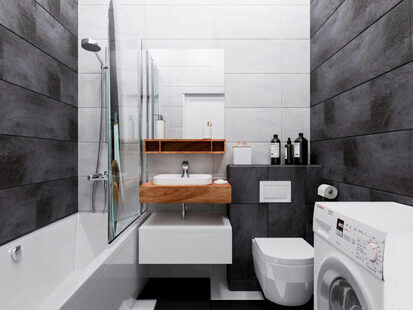 Фото № 4: Дизайн-проект однокомнатной квартиры 41.4  м² стиль Минимализм для ЖК Этто