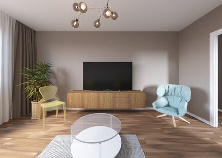 Фото № 3: Дизайн-проект трехкомнатной квартиры 77.9  м² Стиль Минимализм для ЖК Московский