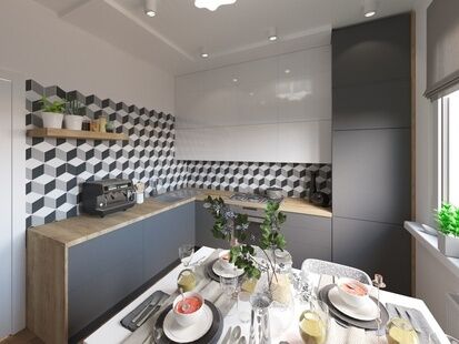 Фото № 5: Дизайн-проект трехкомнатной квартиры 77.9  м² Стиль Минимализм для ЖК Московский