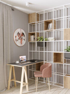 Фото № 3: Дизайн-проект квартиры-студии 33.25  м² Скандинавский стиль для ЖК Этто