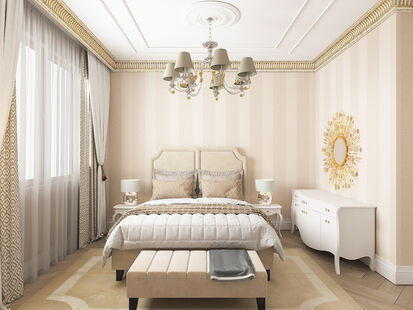 Фото № 2: Дизайн-проект трехкомнатной квартиры 122.5  м² Стиль Современная классика для ЖК Московский