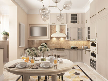 Фото № 6: Дизайн-проект трехкомнатной квартиры 122.5  м² Стиль Современная классика для ЖК Московский