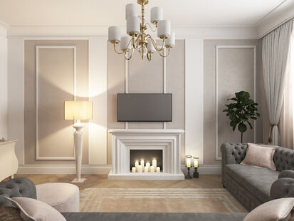 Фото № 5: Дизайн-проект трехкомнатной квартиры 122.5  м² Стиль Современная классика для ЖК Московский