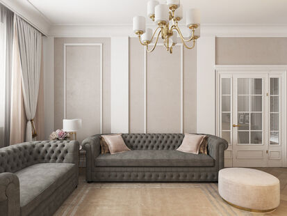 Фото № 3: Дизайн-проект трехкомнатной квартиры 122.5  м² Стиль Современная классика для ЖК Московский