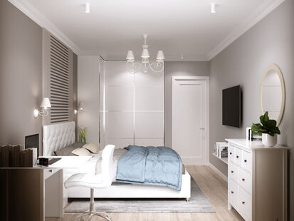 Фото № 6: Дизайн-проект трехкомнатной квартиры 96.4  м² Стиль Контемпорари для ЖК Московский