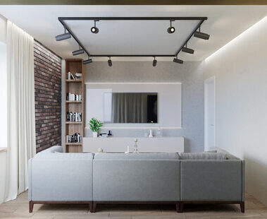 Фото № 2: Дизайн-проект двухкомнатной квартиры 48.0  м² стиль Лофт для ЖК Этто