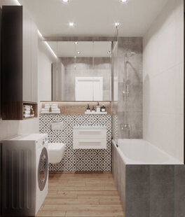 Фото № 5: Дизайн-проект двухкомнатной квартиры 48.0  м² стиль Лофт для ЖК Этто