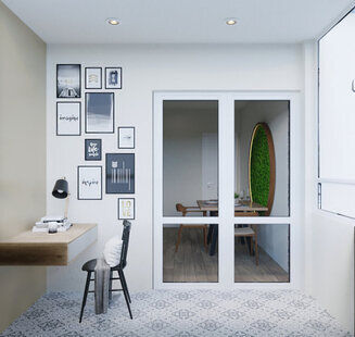 Фото № 4: Дизайн-проект двухкомнатной квартиры 48.0  м² стиль Лофт для ЖК Этто