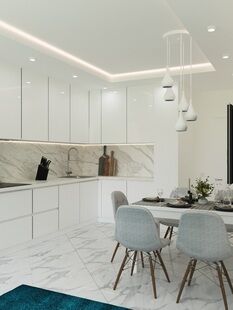 Фото № 2: Дизайн-проект однокомнатной квартиры 62.32  м² Стиль Модернизм для ЖК Московский