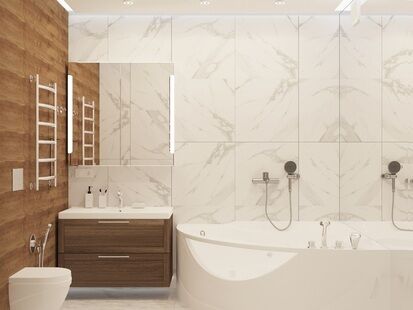 Фото № 4: Дизайн-проект однокомнатной квартиры 62.32  м² Стиль Модернизм для ЖК Московский