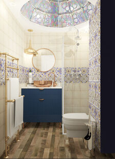 Фото № 5: Дизайн-проект однокомнатной квартиры 29.78  м² Стиль Этнический для ЖК Московский