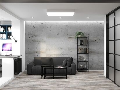 Фото № 1: Дизайн-проект однокомнатной квартиры 45.9  м² Стиль Минимализм для ЖК Московский