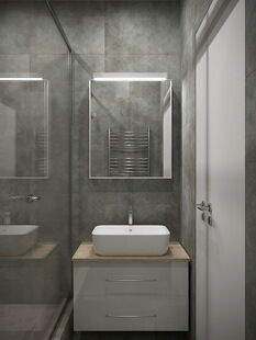 Фото № 2: Дизайн-проект однокомнатной квартиры 45.9  м² Стиль Минимализм для ЖК Московский