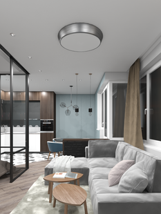 Фото № 5: Дизайн-проект однокомнатной квартиры 46.7  м² Стиль Минимализм для ЖК Московский