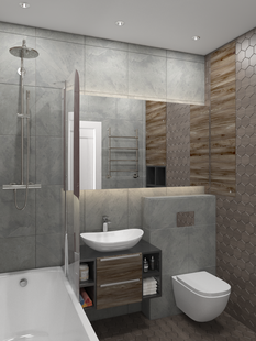 Фото № 4: Дизайн-проект однокомнатной квартиры 46.7  м² Стиль Минимализм для ЖК Московский