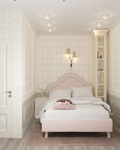 Фото № 4: Дизайн-проект однокомнатной квартиры 37.43  м² Стиль Современная классика для ЖК Московский