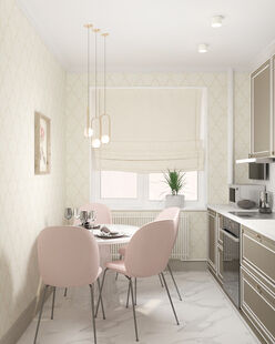 Фото № 2: Дизайн-проект однокомнатной квартиры 37.43  м² Стиль Современная классика для ЖК Московский