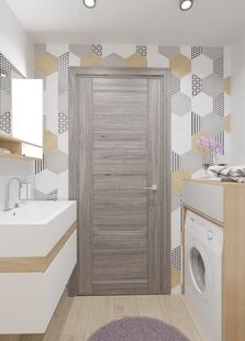 Фото № 5: Дизайн-проект однокомнатной квартиры 33.88  м² Стиль Модернизм для ЖК Московский