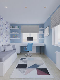 Фото № 2: Дизайн-проект двухкомнатной квартиры 61.27  м² Скандинавский стиль для ЖК Московский