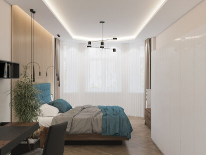 Фото № 6: Дизайн-проект трехкомнатной квартиры 77.0  м² Стиль Минимализм для ЖК Московский