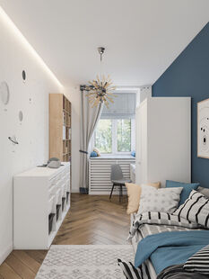 Фото № 5: Дизайн-проект трехкомнатной квартиры 77.0  м² Стиль Минимализм для ЖК Московский