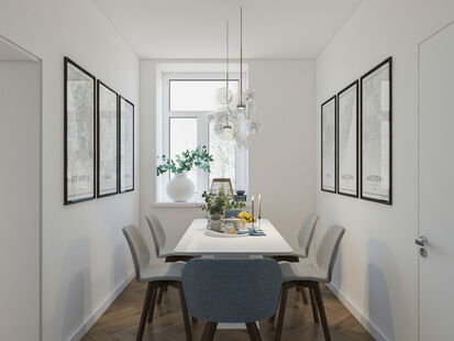 Фото № 2: Дизайн-проект трехкомнатной квартиры 77.0  м² Стиль Минимализм для ЖК Московский