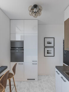 Фото № 4: Дизайн-проект трехкомнатной квартиры 77.0  м² Стиль Минимализм для ЖК Московский