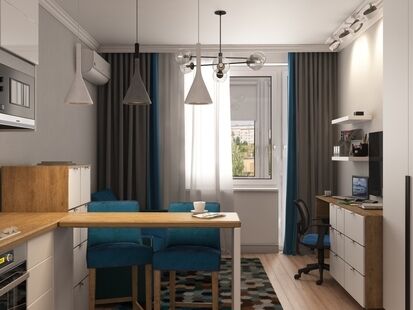 Фото № 5: Дизайн-проект квартиры-студии 28.68  м² Стиль Контемпорари для ЖК Московский