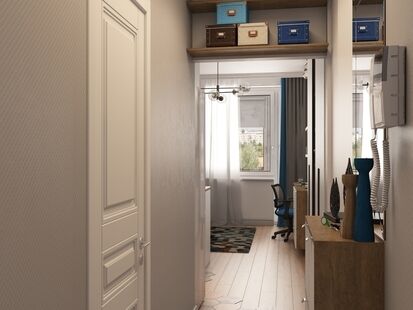 Фото № 6: Дизайн-проект квартиры-студии 28.68  м² Стиль Контемпорари для ЖК Московский