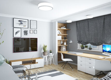 Фото № 1: Дизайн-проект трехкомнатной квартиры 67.13  м² Скандинавский стиль для ЖК Московский