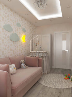 Фото № 4: Дизайн-проект трехкомнатной квартиры 55.23  м² Стиль Контемпорари для ЖК Московский