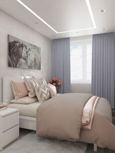 Фото № 6: Дизайн-проект трехкомнатной квартиры 55.23  м² Стиль Контемпорари для ЖК Московский