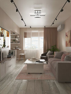 Фото № 3: Дизайн-проект трехкомнатной квартиры 55.23  м² Стиль Контемпорари для ЖК Московский