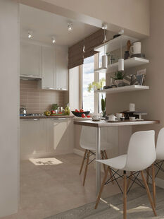 Фото № 5: Дизайн-проект трехкомнатной квартиры 55.23  м² Стиль Контемпорари для ЖК Московский