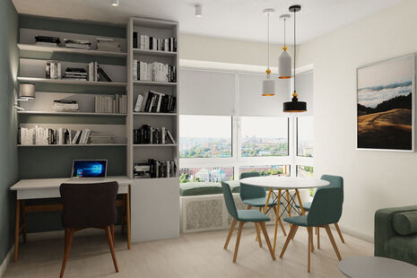 Фото № 1: Дизайн-проект двухкомнатной квартиры 83.39  м² Стиль Минимализм для ЖК Московский