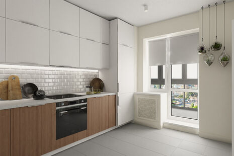 Фото № 3: Дизайн-проект двухкомнатной квартиры 83.39  м² Стиль Минимализм для ЖК Московский