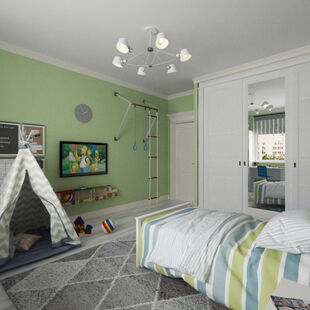 Фото № 3: Дизайн-проект трехкомнатной квартиры 88.6  м² Стиль Классика для ЖК Московский